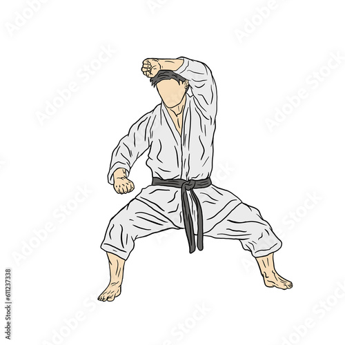 karate fighter doing technique