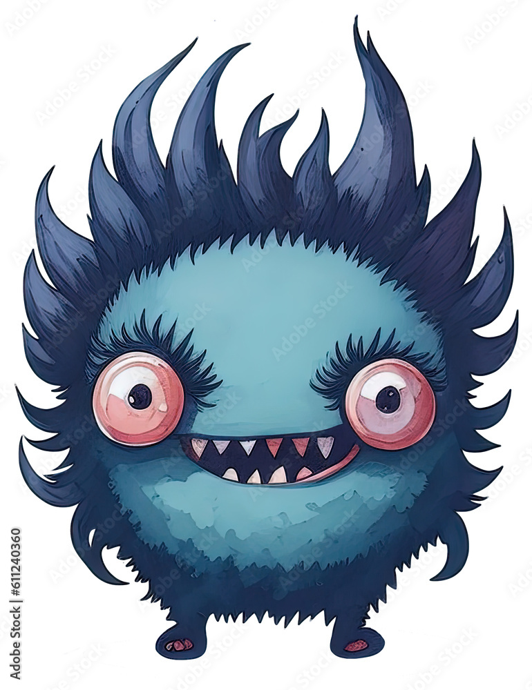 Cute monster isolated. AI Generative