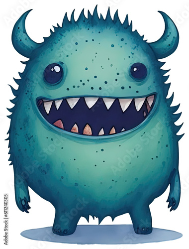 Cute monster isolated. AI Generative