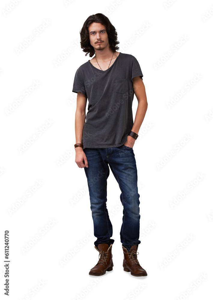 Man, portrait and hipster fashion with trendy style isolated on a transparent, png background. Young person, male model and confidence with modern and cool clothing alone with smile, jeans and pose Man, portrait and hipster fashion with trendy style isolated on a transparent, png background. Young person, male model and confidence with modern and cool clothing alone with smile, jeans and pose