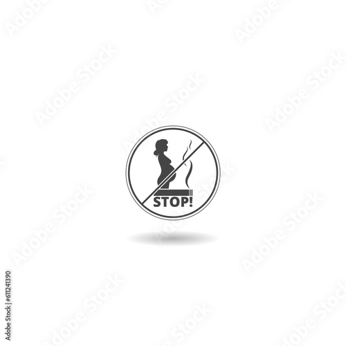 No smoking during pregnancy sign with shadow