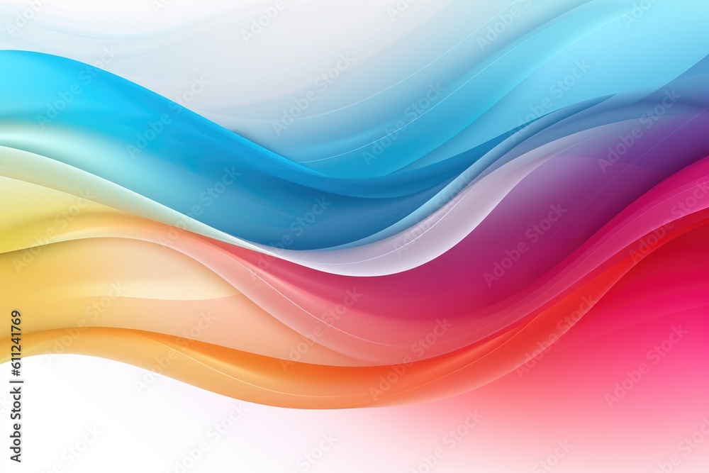 colored abstract flowing waves, illustration, wallpaper, motion flow, digital technology, generative AI