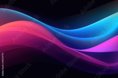 colored abstract flowing waves, illustration, wallpaper, motion flow, digital technology, generative AI
