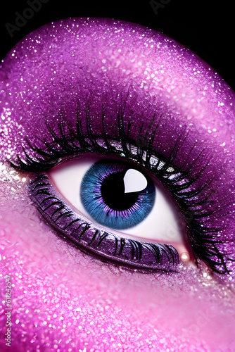 eye makeup purple pink
