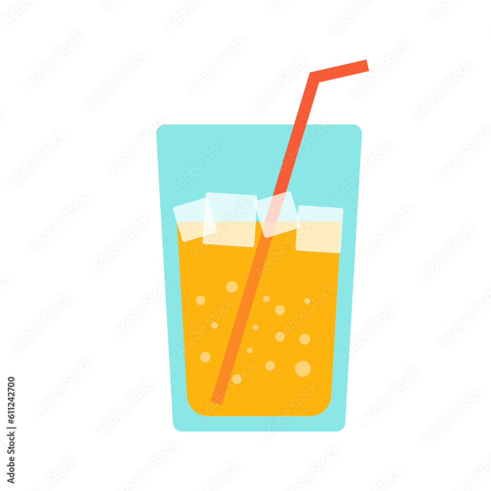 Orange juice with straw vector logo template in trendy style Orange juice with straw vector logo template in trendy style