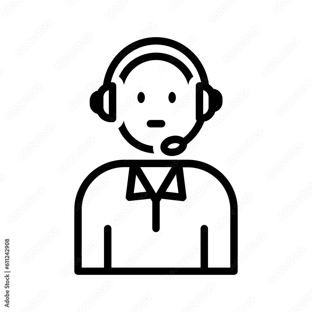 Black line icon for Assistant