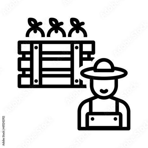 Black line icon for Produce