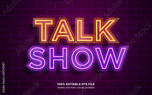 Talk Show 3D editable text style effect