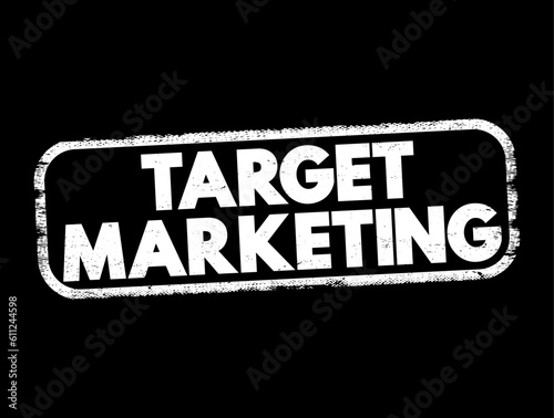 Target Marketing - researching and understanding your prospective customers interests, text concept stamp