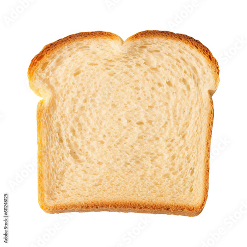 Toast bread slice isolated on transparent or white background, png
