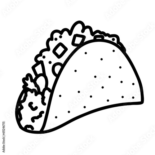 Simple doodle illustration of tacos. Food illustration for menus, brochures, posters