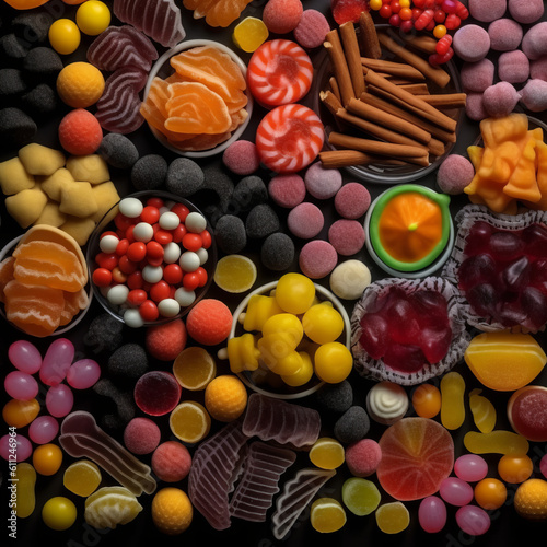 Assortment of candies. Generative AI
