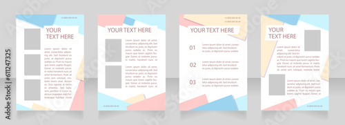 Start up fundraising promotion blank brochure layout design. Vertical poster template set with empty copy space for text. Premade corporate reports collection. Editable flyer paper pages