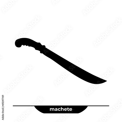 Machete silhouette or slaughter knife for slaughtering qurban animals on Eid Al Adha. Vector illustration in trendy style. Editable graphic resources for many purposes.