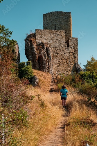 The old medioeval castle of Pietrarubbia's village in the region of Marche in central Italy photo