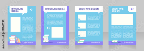 Guidance for higher secondary students blank brochure layout design. Vertical poster template set with empty copy space for text. Premade corporate reports collection. Editable flyer paper pages