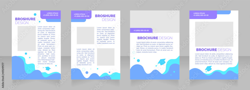 Private college tuition blank brochure layout design. Expensive fees ...