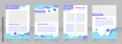 Foreign exchange program blank brochure layout design. Study abroad. Vertical poster template set with empty copy space for text. Premade corporate reports collection. Editable flyer paper pages