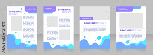 Private college tuition blank brochure layout design. Expensive fees. Vertical poster template set with empty copy space for text. Premade corporate reports collection. Editable flyer paper pages