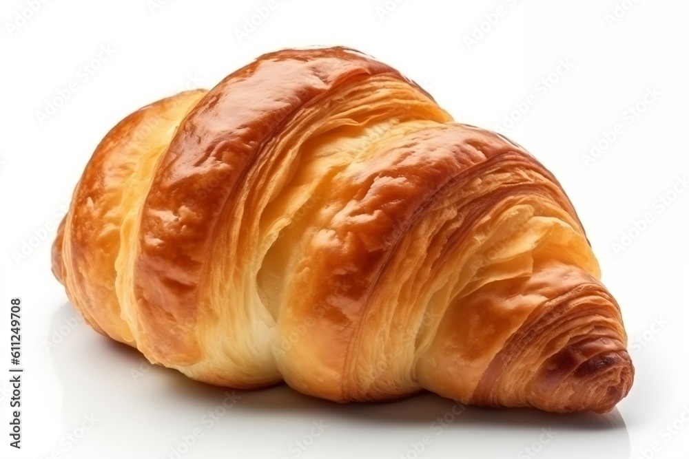 Croissant on a White Background. Generative AI