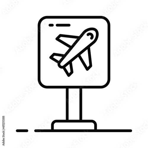 Check this carefully crafted designed icon of airport sign board in modern style