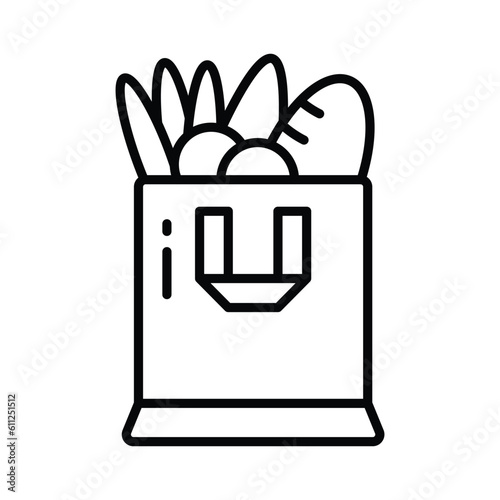 Get hold on this amazing vector of grocery bag in modern style, premium icon