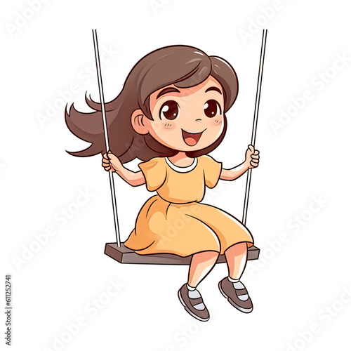 A girl in a swing