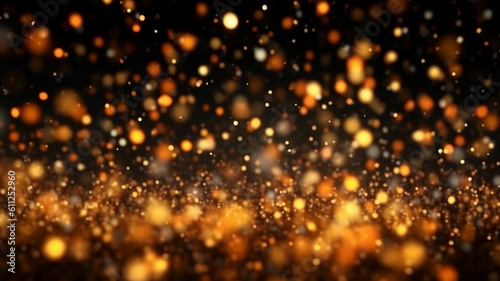 Blurred natural background with soft focus golden bokeh lights. Defocused background, perfect for creative designs. © Dodi