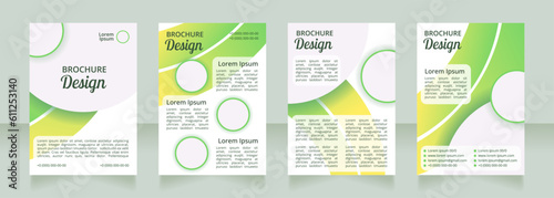Healthy nutrition and dieting blank brochure layout design. Vertical poster template set with empty copy space for text. Premade corporate reports collection. Editable flyer paper pages