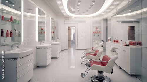 Beauty shop interior  beautician salon. Generative Ai
