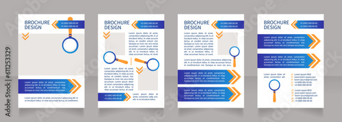 Employee referral process blank brochure layout design. Vertical poster template set with empty copy space for text. Premade corporate reports collection. Editable flyer 4 paper pages photo