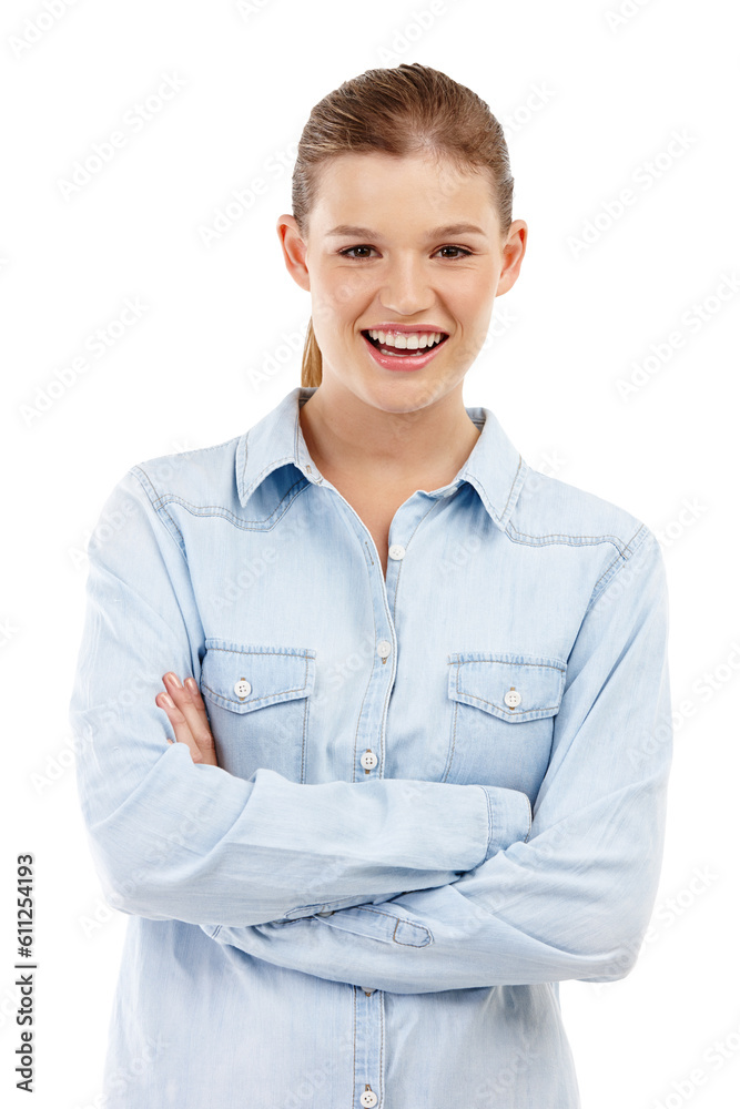 Teen, portrait and arms crossed with happiness in png with isolated or transparent background with confidence. Happy, school girl and smile with cross arm with positive or excited face with news. Teen, portrait and arms crossed with happiness in png with isolated or transparent background with confidence. Happy, school girl and smile with cross arm with positive or excited face with news.