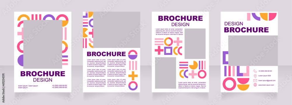 Abstract artworks museum exhibition blank brochure layout design. Vertical poster template set with empty copy space for text. Premade corporate reports collection. Editable flyer paper pages