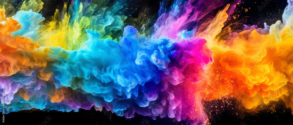 Spectral Smoke - Macro Abstract Art of Rainbow Colored Smoke - made with Generative AI