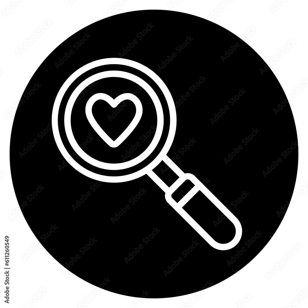 Love search icon in solid style, use for website mobile app presentation Love search icon in solid style, use for website mobile app presentation