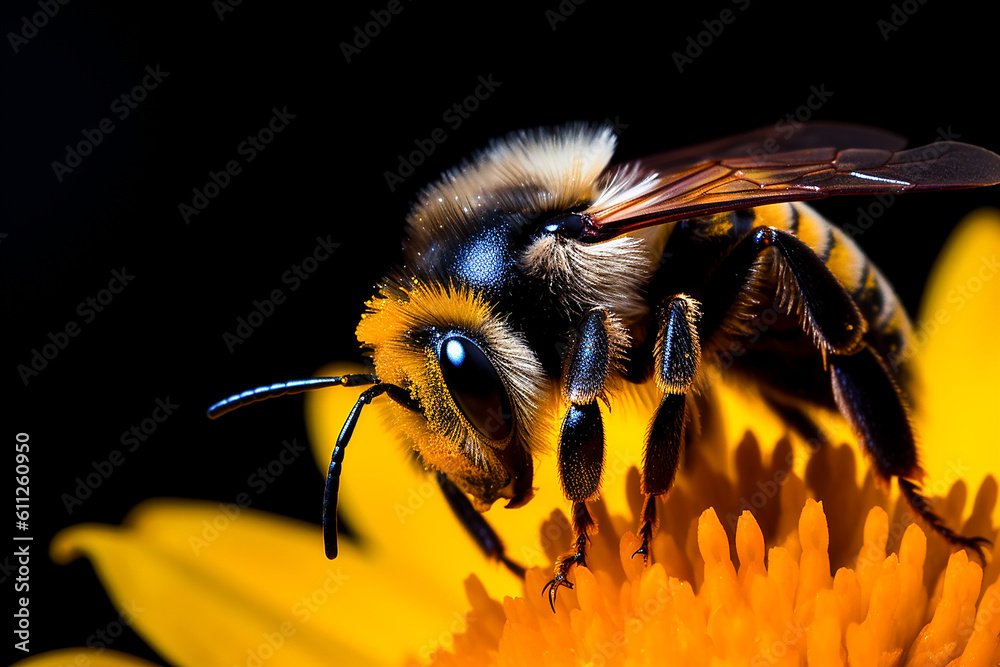 Macro Bee on a Flower. Generative AI.
A digital rendering of a macro view of a bee on a flower. Macro Bee on a Flower. Generative AI.
A digital rendering of a macro view of a bee on a flower.