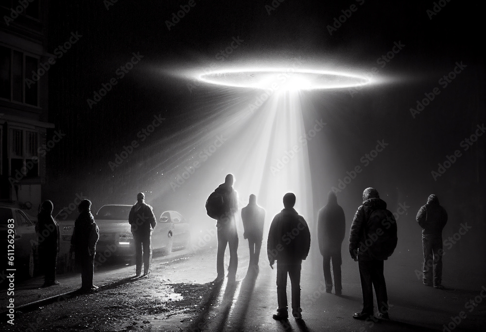 Close encounter of the third kind with a UFO flying saucer spaceship ...