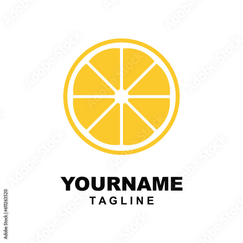Citrus flat vector icon. Lemon, orange flat vector icon, brand company