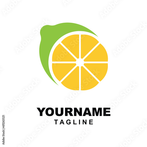 Citrus flat vector icon. Lemon, orange flat vector icon, brand company