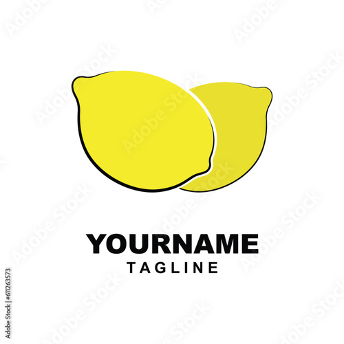 Citrus flat vector icon. Lemon, orange flat vector icon, brand company