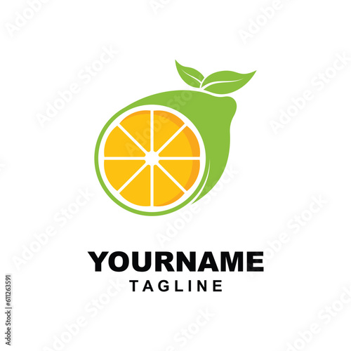 Citrus flat vector icon. Lemon, orange flat vector icon, brand company