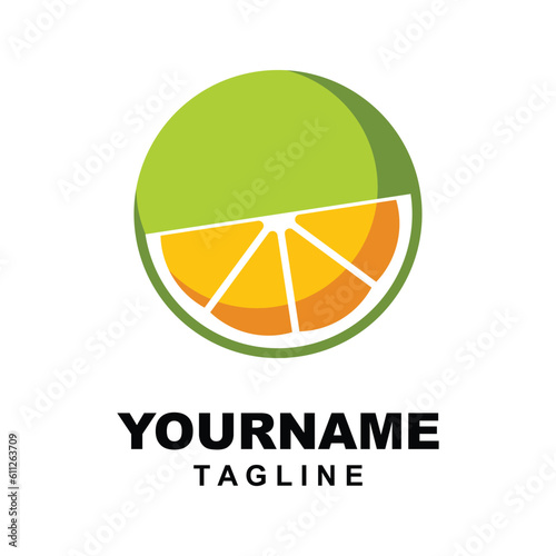 Citrus flat vector icon. Lemon, orange flat vector icon, brand company