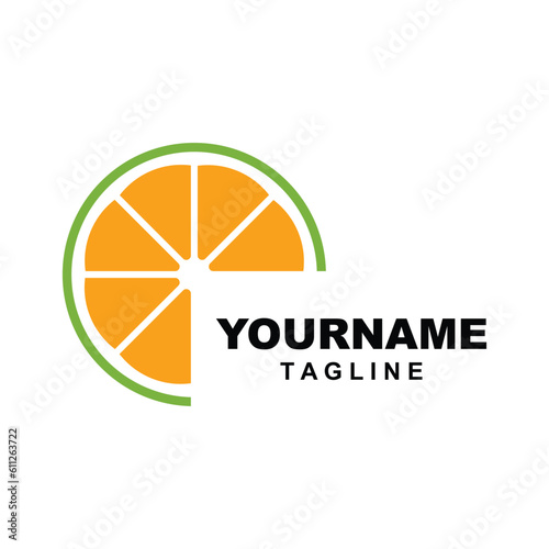 Citrus flat vector icon. Lemon, orange flat vector icon, brand company