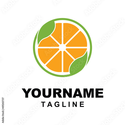 Citrus flat vector icon. Lemon, orange flat vector icon, brand company