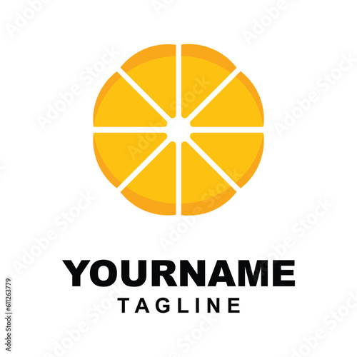 Citrus flat vector icon. Lemon, orange flat vector icon, brand company