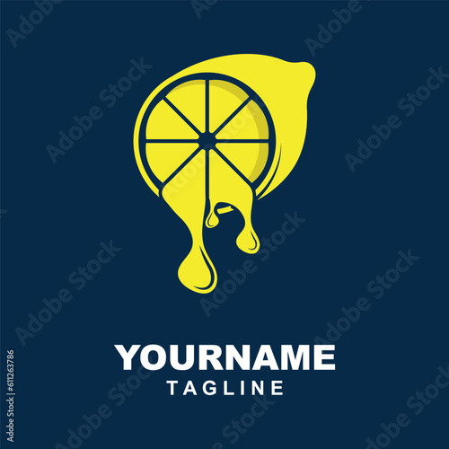 Citrus flat vector icon. Lemon, orange flat vector icon, brand company