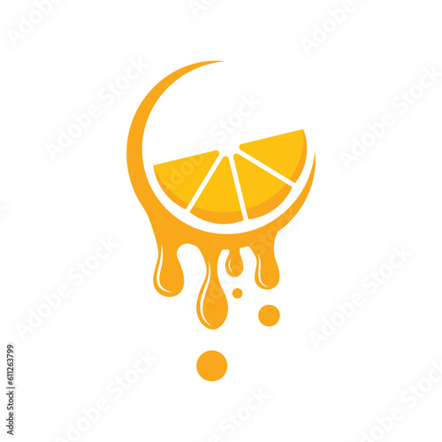 Citrus flat vector icon. Lemon, orange flat vector icon, brand company