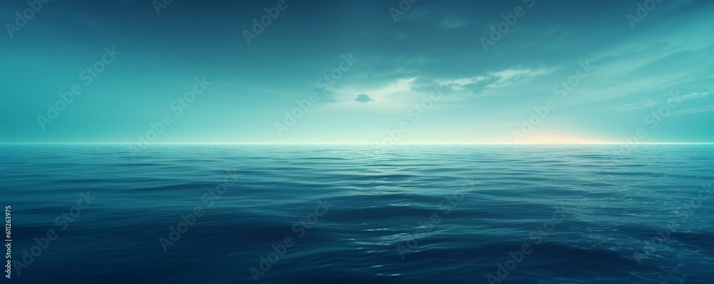 Smooth soft calm summer ocean marine blue background Generative AI