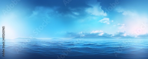Smooth soft calm summer ocean marine blue background Generative AI © LayerAce.com
