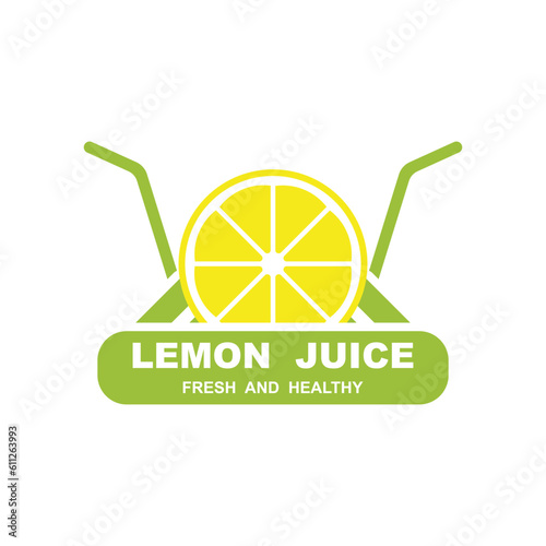 Citrus flat vector icon. Lemon, orange flat vector icon, brand company